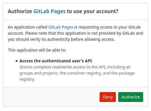 Framagit, authorize Gitlab